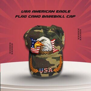 USA American Eagle Flag Camo Baseball Cap